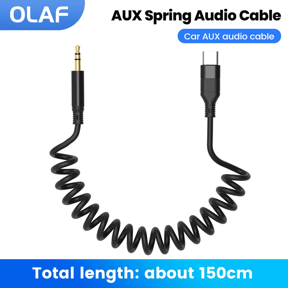 Cable Extension 3.5 - Type-C 3.5 Jack Car Spring Audio