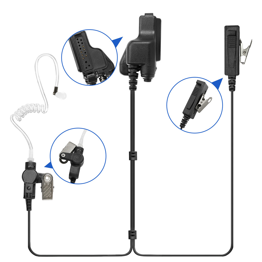 Wired Earphone Mic - VBLL Walkie Talkie 2-wire Surveillance Earpiece