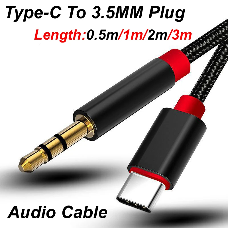 0.5m/1m/2m/3m Type-C USB-C To  - Cable Extension 3.5 reseña y precio
