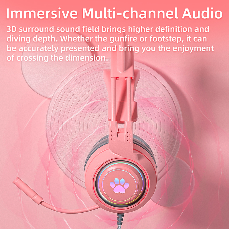 pink Gaming Headset for PC, PS - Gaming Headset Rgb reseña y precio