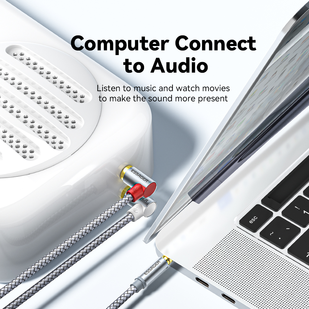 Essager 90 ° Angle RCA Audio S - Audio Splitter Y reseña y precio