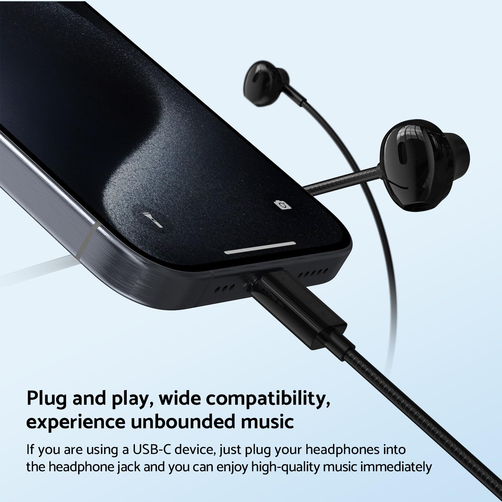 Type C 3.5mm HIFI Stereo Wired - Wired Earphone Mic reseña y precio