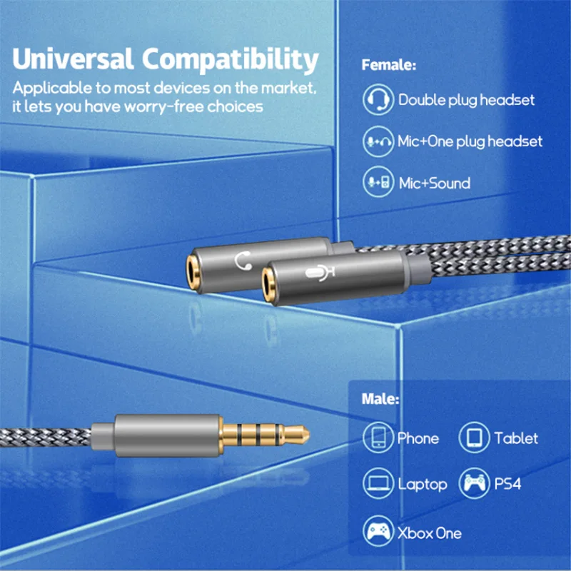 Headset splitter 3.5mm audio m - Earphone Splitter Jack reseña y precio