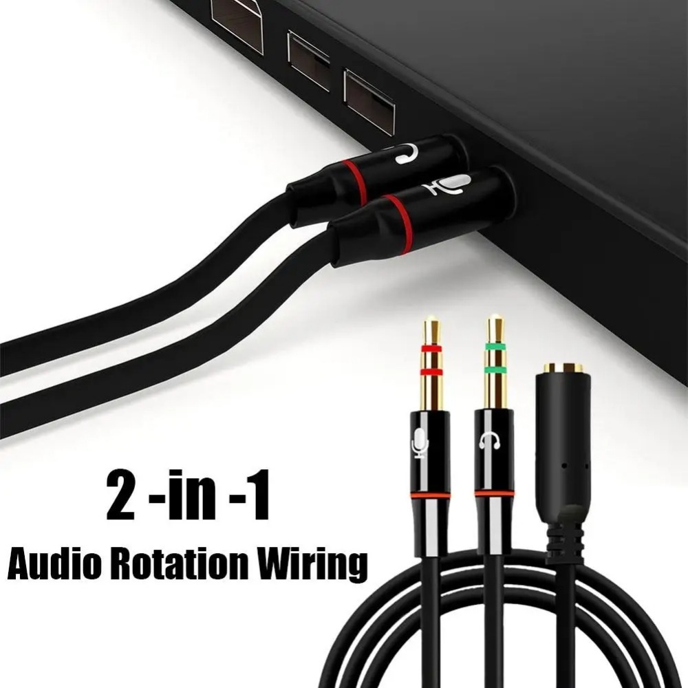 3.5mm Headphone Microphone Aud - Audio Splitter Y reseña y precio