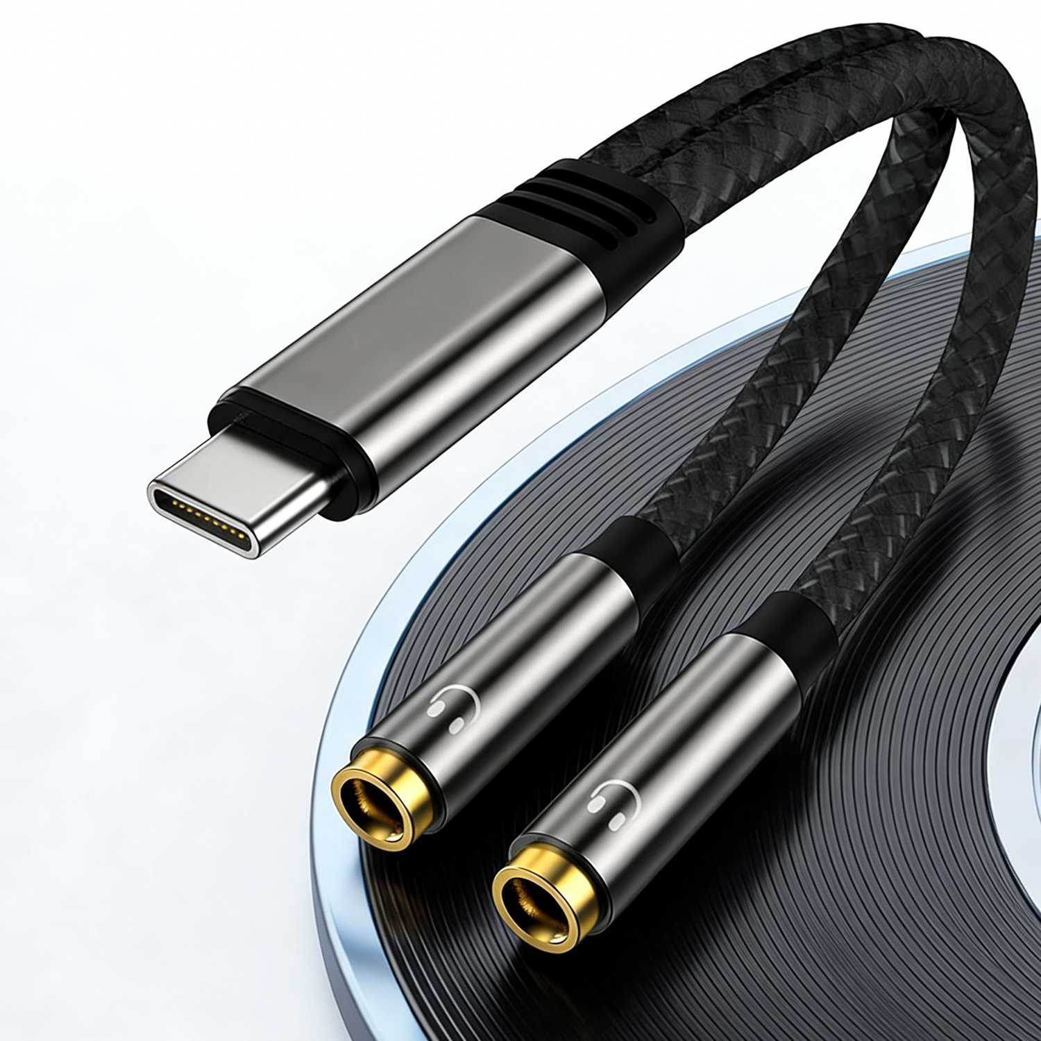 USB C To Dual 3.5mm Female Hea - Earphone Splitter Jack reseña y precio