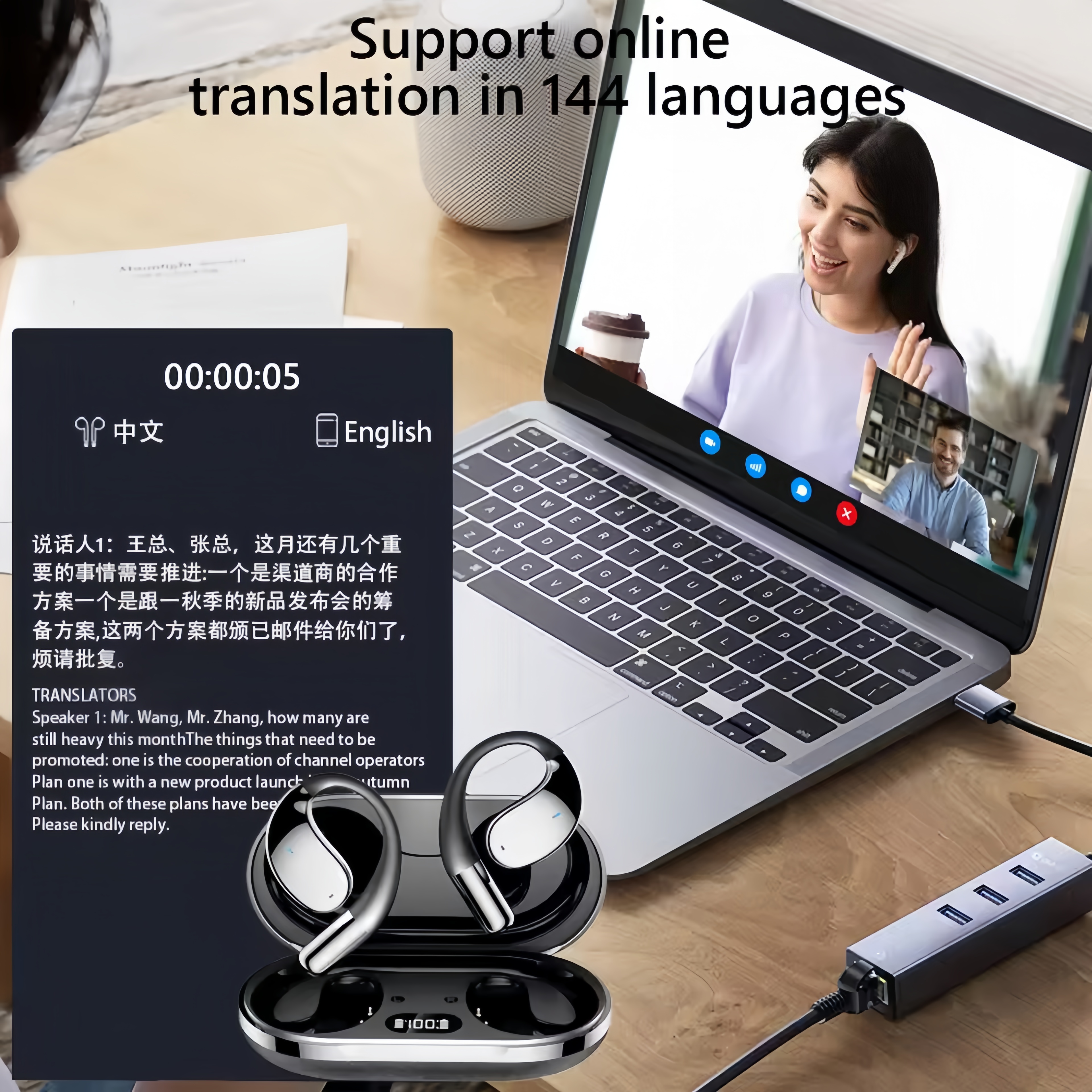 2026 New AI Translation Earbud - Bluetooth Headset On Ear reseña y precio