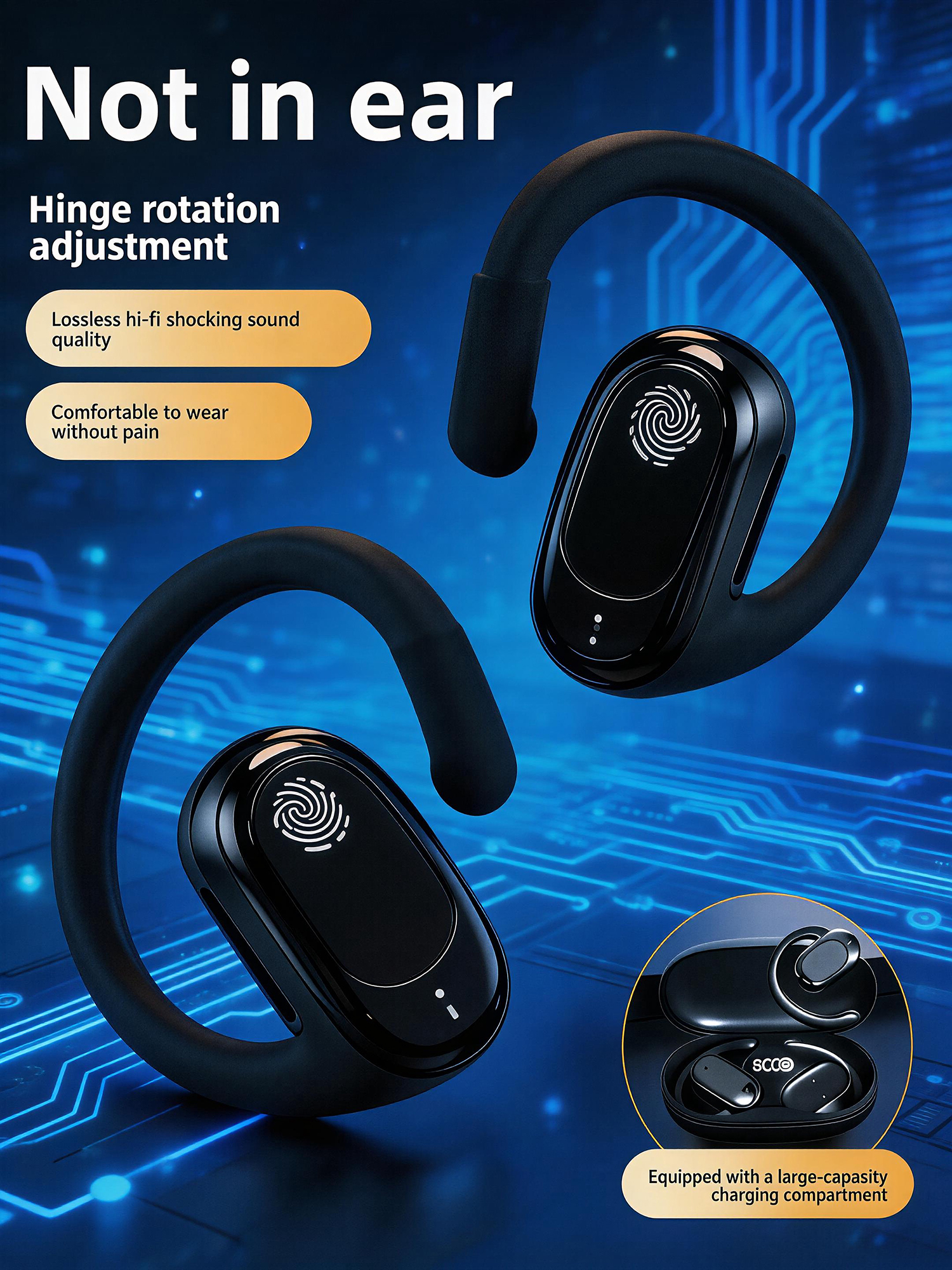 Long endurance digital Bluetoo - Sports Earphone Hook reseña y precio